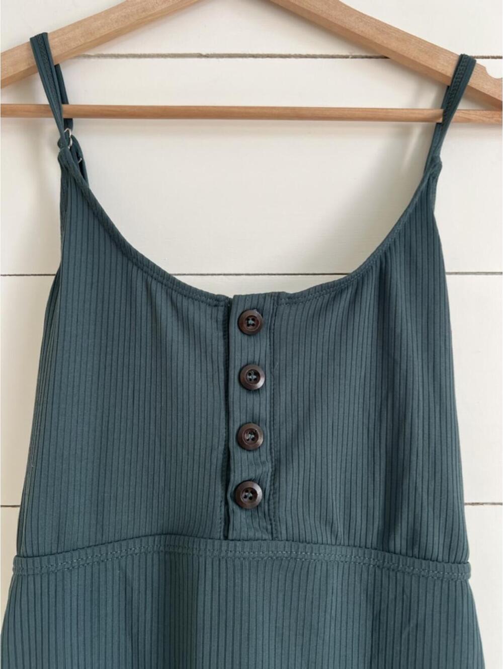 Summer Mae Maternity Swimsuit Size XL Green One Piece Ribbed Button Front